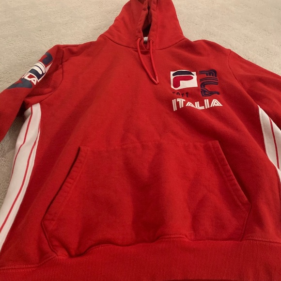 RED FILA HOODIE - Picture 1 of 4
